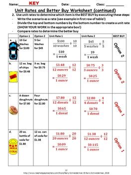 rates ratios unit rates and better buy worksheet prada|how to set up a unit rate.